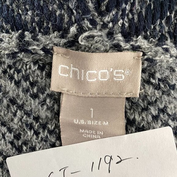 Chico's Cardigan Sweater Size 1 Multicolored Striped Polyester Blend NWT CJ-1192 - Picture 8 of 13